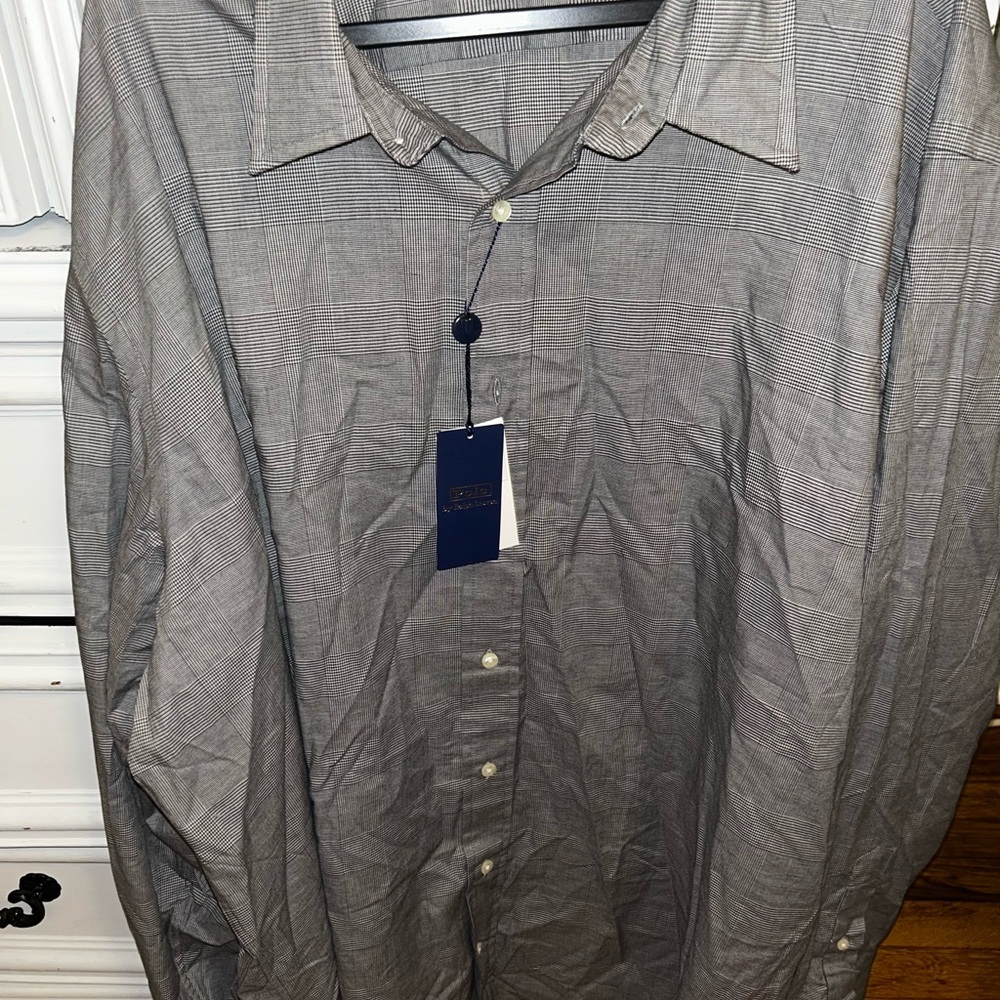Ralph Lauren Men's Gray Casual Button Down Shirt